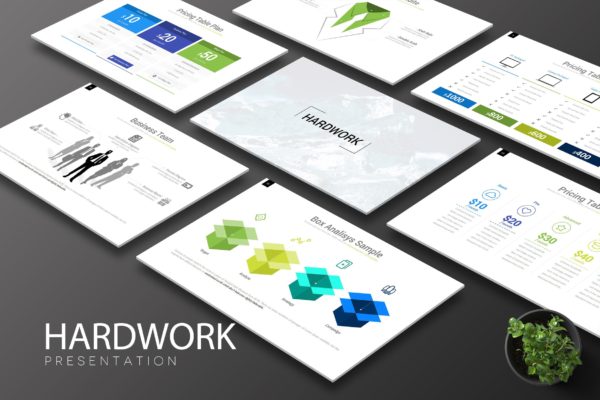 互联网企业宣传推广谷歌幻灯片设计模板 Hardwork Google Slides