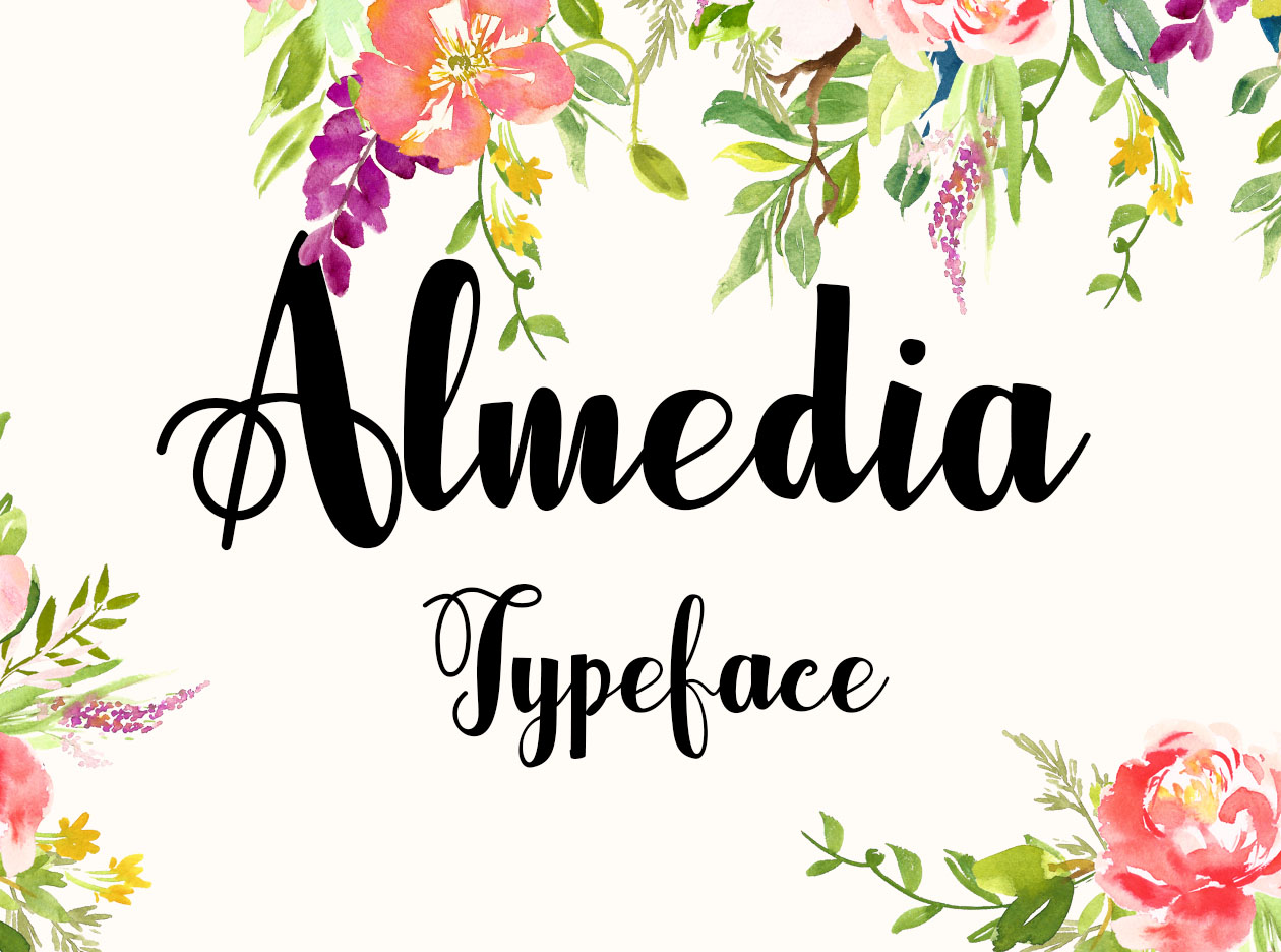 现代精致风格英文书法字体 Almedia Font插图