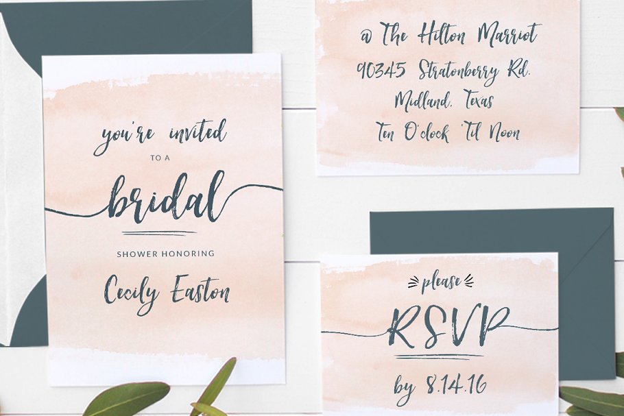 轻舞飞扬般流畅画笔笔刷英文字体 Hartley Rough Brush Script Font插图(6)