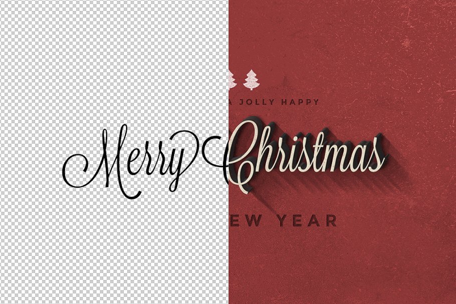 圣诞节主题文本图层样式v1 Christmas Text Effects Vol.1插图(4)