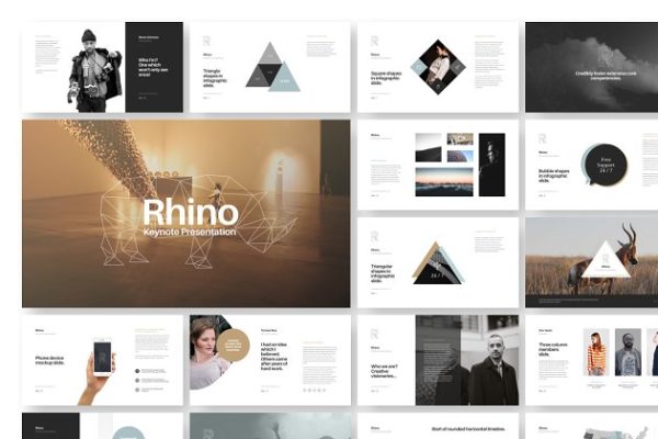 115+页企业产品团队介绍 Keynote 幻灯片模板 RHINO Keynote Presentation Template