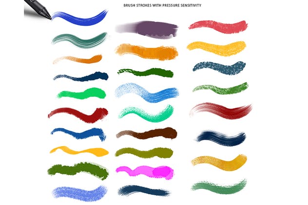 丙烯酸油画&水彩数码绘画PS画笔笔刷 Supreme Acrylic & Gouache Photoshop Brushes插图(1)