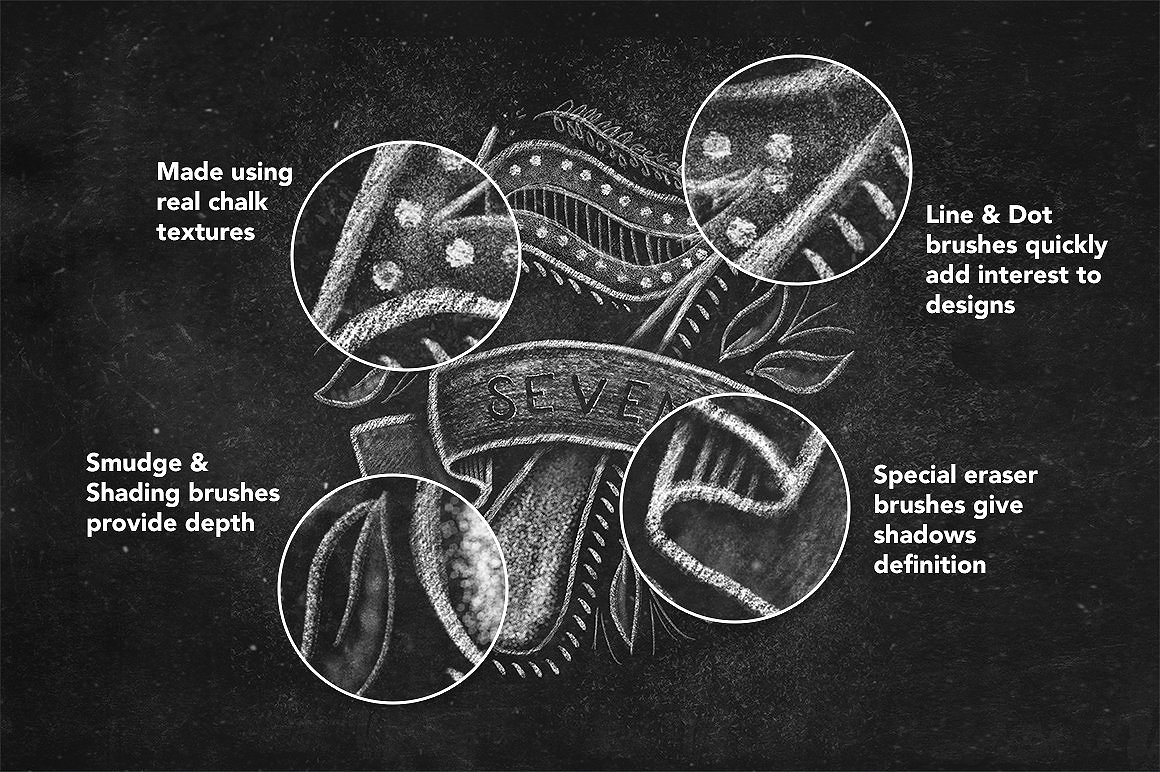 粉笔字体Procreate笔刷 Chalk Dust – Procreate Lettering Kit插图(1)