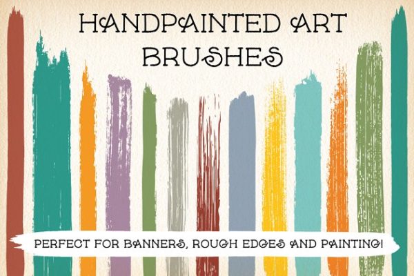 手绘画笔笔画笔触AI笔刷 Hand-painted Art Brushes