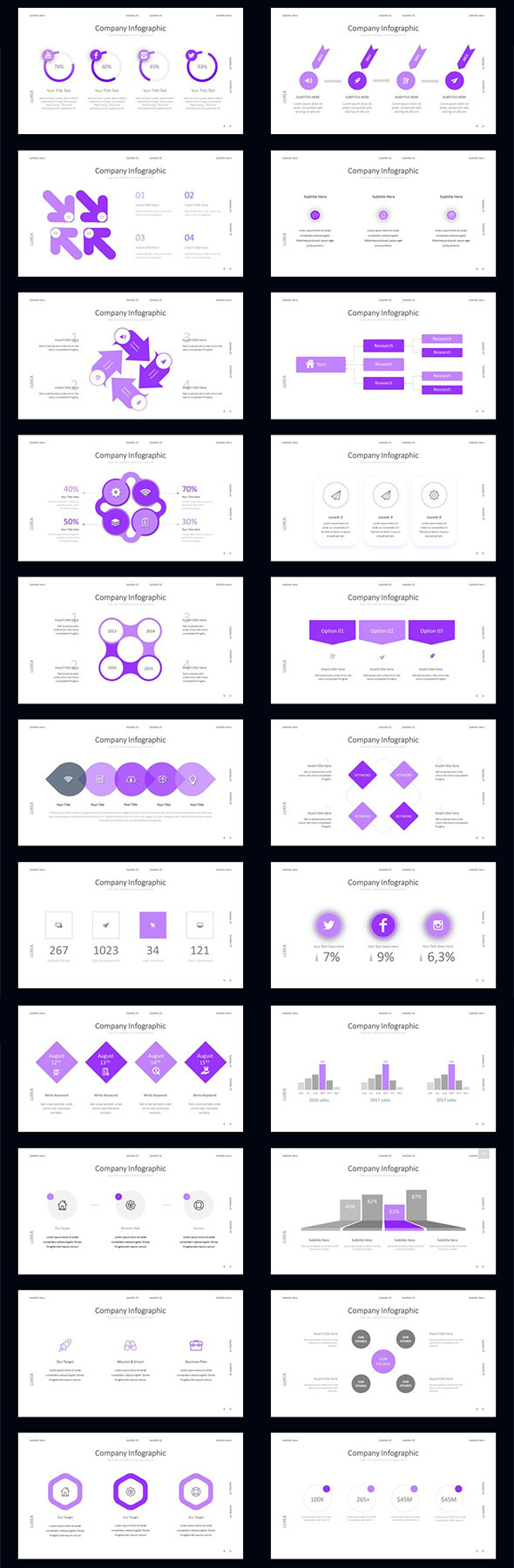 时尚极简多功能的powerpoint幻灯片演示模版 Clean Luxea Powerpoint [pptx]插图(2)