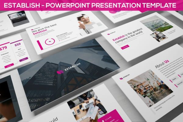 现代创意互联网企业介绍PPT幻灯片设计模板 Establish – Creative Powerpoint Template
