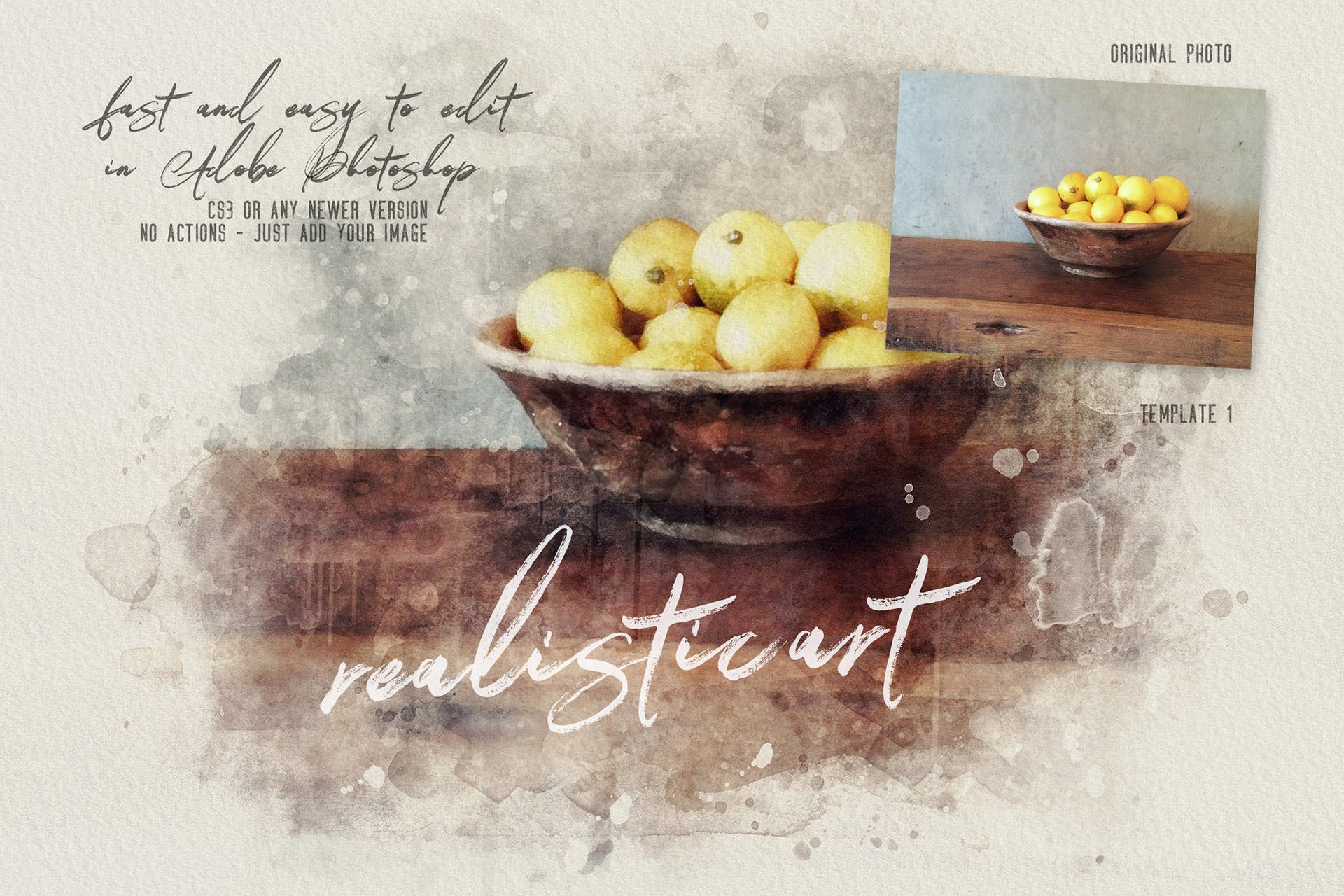 照片转水彩画效果PSD模板 The Ultimate Watercolor Creator 1插图(7)