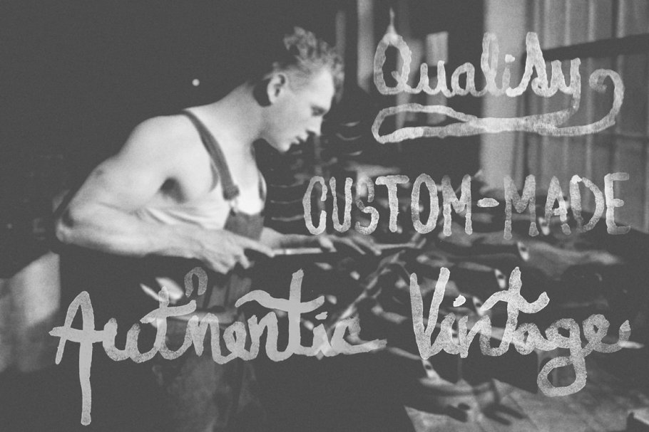 手工制作复古字母PS笔刷 Hand-Made Vintage Lettering Brushes插图(2)