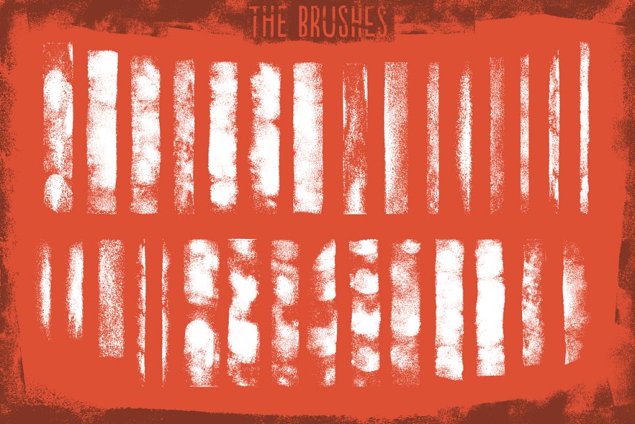 墨辊印刷效果AI笔刷 Hand Rolled Ink Brushes插图(5)