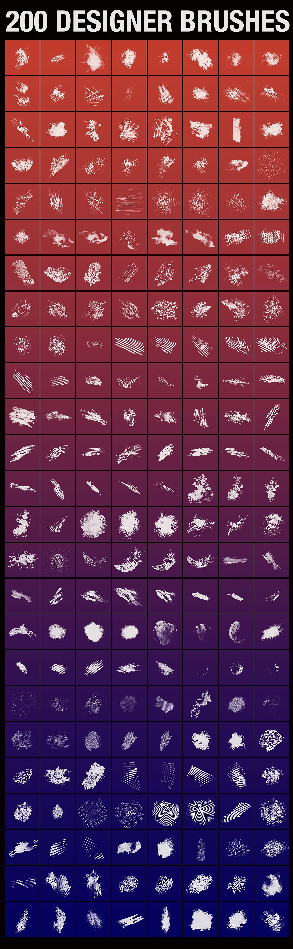 200个创意图案 PS 笔刷 200 Designer Brushes for Photoshop插图(1)