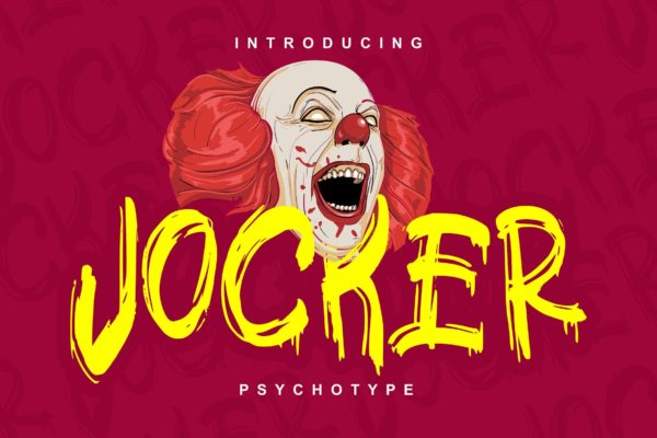 极具个性的英文笔刷装饰字体素材库精选 Jocker | Psychotype Font Theme
