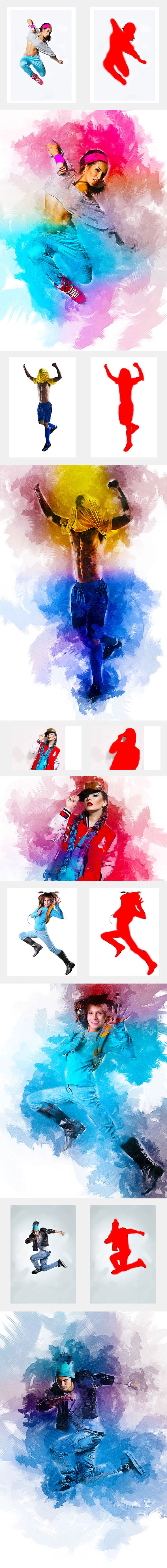 五彩缤纷手绘水彩风格PS动作 Colorful Sketch Photoshop Action插图(1)