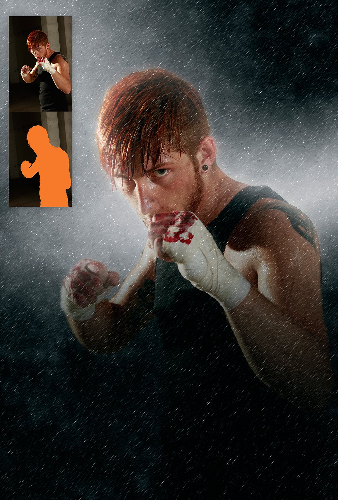 逼真的下雨特效PS动作 Rain Photoshop Action插图(6)