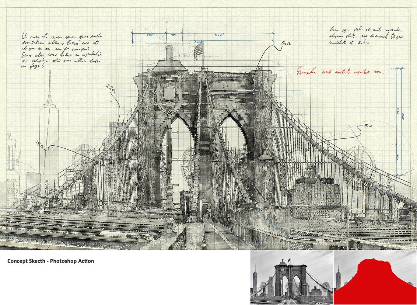 建筑工程设计素描效果图一键生成PS动作 Concept Sketch – Photoshop Action插图(14)