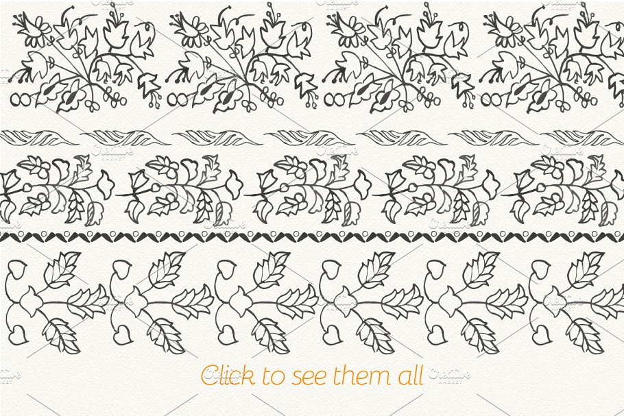 100款水彩手绘图案AI笔刷 Watercolor vector pattern brushes插图(3)