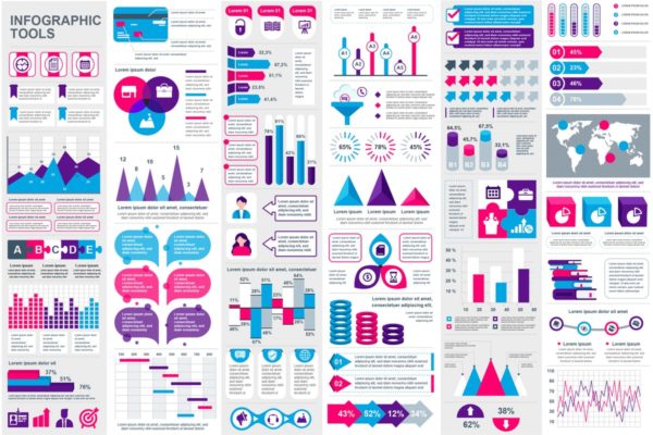多用途数据可视化信息图表幻灯片设计元素 Infographic Elements