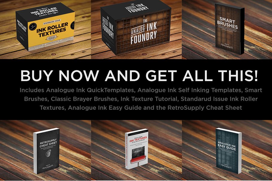 橡胶墨辊印刷效果图层样式 Analog Ink Foundry – PSD Print Kit插图(4)