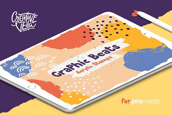 一大批艺术笔刷合辑下载 Graphic Beats Brushes for ProCreate [abr]