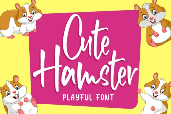 俏皮可爱风格英文手写装饰字体素材库精选 Cute Hamster – Playful Font