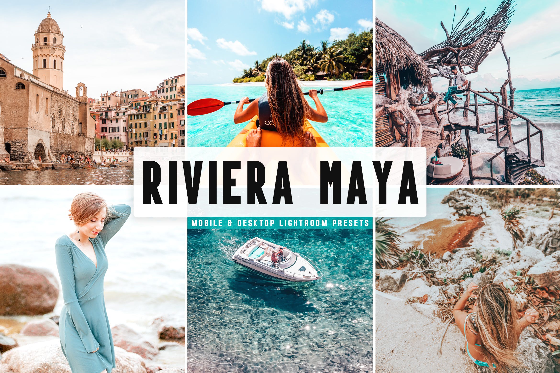 明亮/柔和/褪色自然多彩色调Lightroom预设 Riviera Maya Mobile & Desktop Lightroom Presets插图