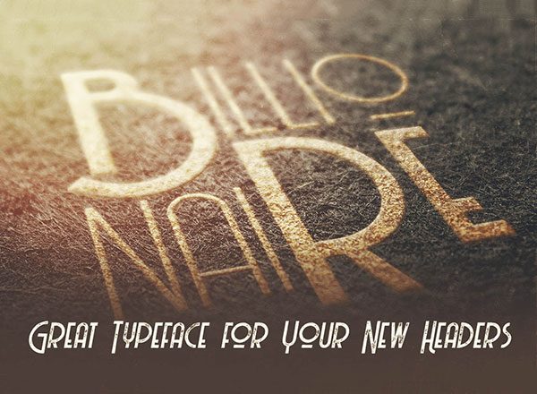 独特的装饰艺术或复古风格无衬线字体: Billionaire Medium Grunge Font