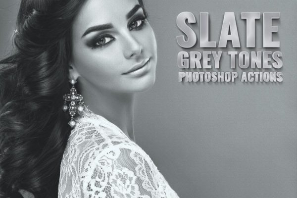 高级灰照片效果调色滤镜PS动作 Slate Grey Tones Photoshop Actions