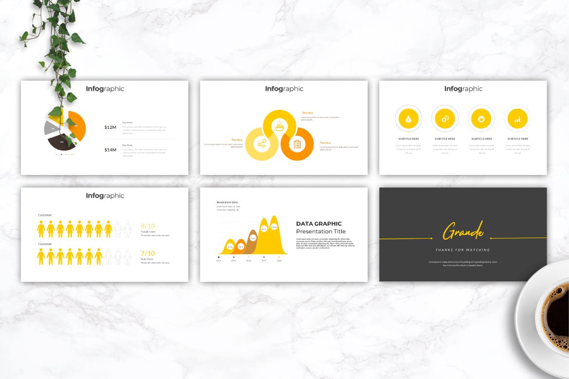 时尚高端美食高端餐厅餐饮食品食物Google Slide谷歌幻灯片演示模板（pptx）插图(3)