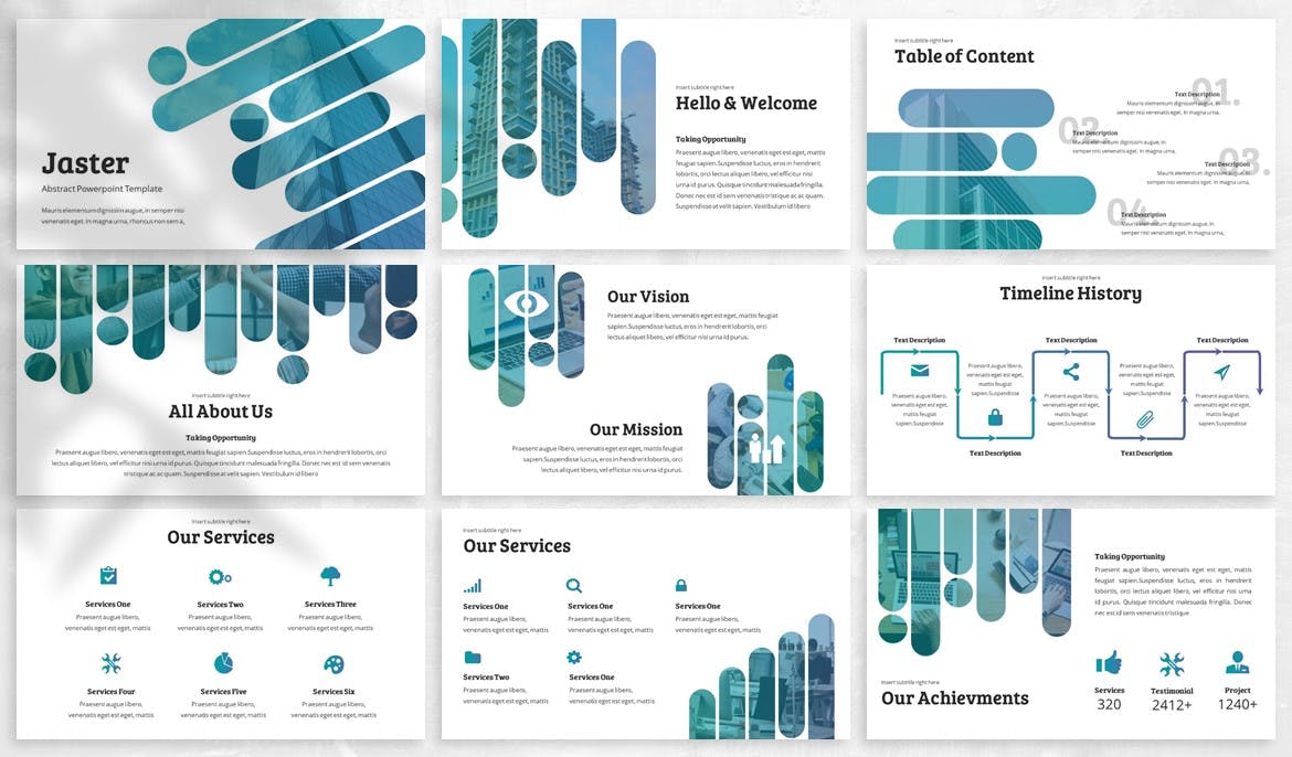 抽象几何渐变色彩主题素材库精选谷歌演示模板 Jaster – Abstract Google Slides Template插图(1)