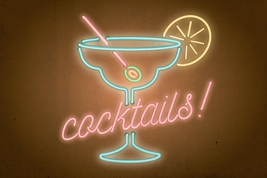 霓虹灯灯管线条AI笔刷 Neon – Realistic Brush Set插图(4)