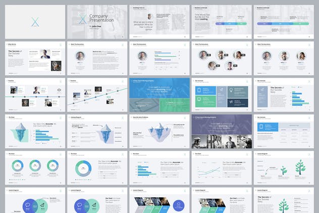 多配色风格企业业务介绍PPT模板素材 The X Note – Powerpoint Template插图(1)
