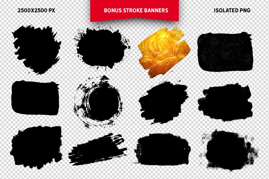 浮雕&扁平金属效果图层样式大合集 Gold Paint Effect for Photoshop插图(7)