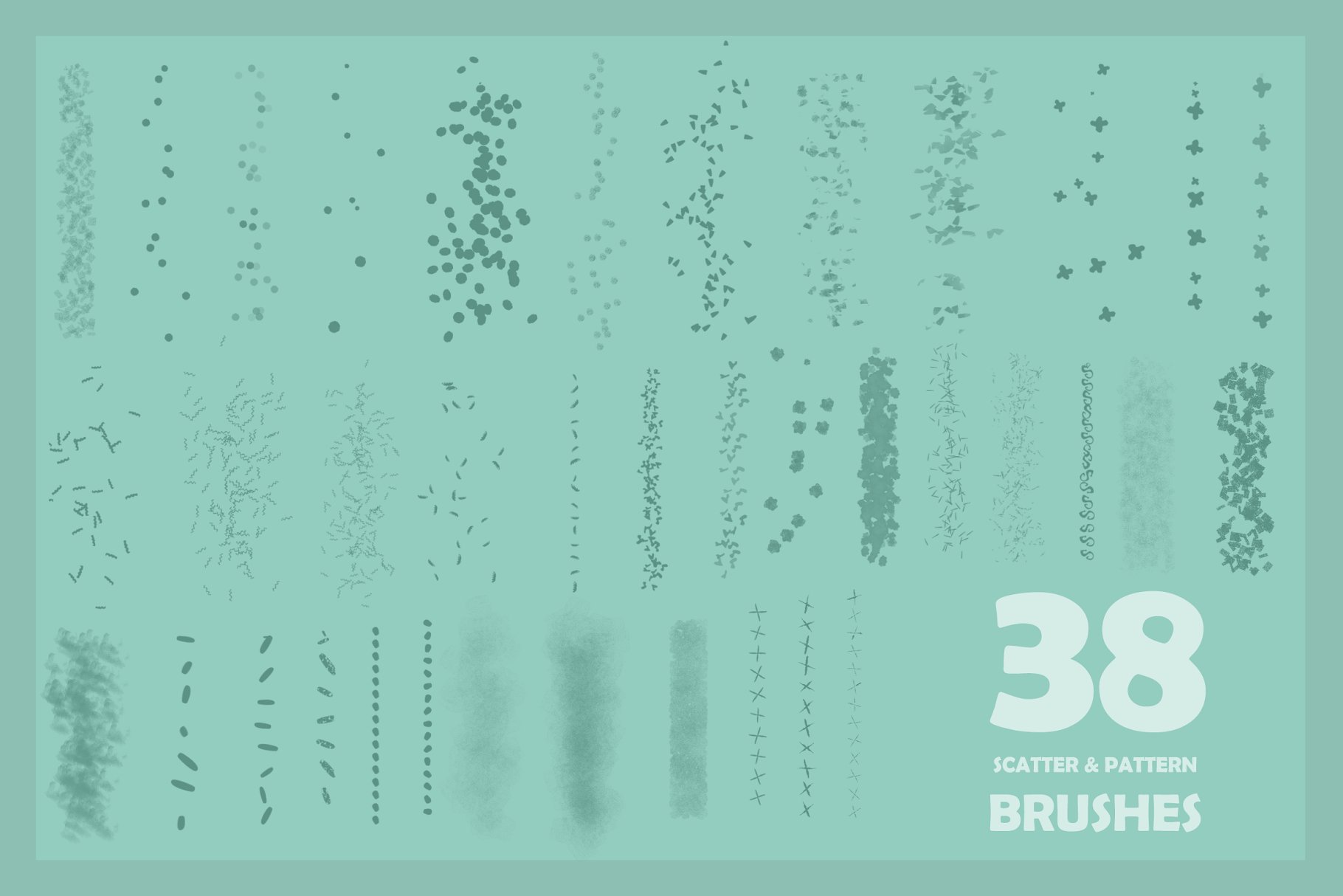 分散圆点和图案纹理AI笔刷 Scatter&Pattern Photoshop brushes插图(4)