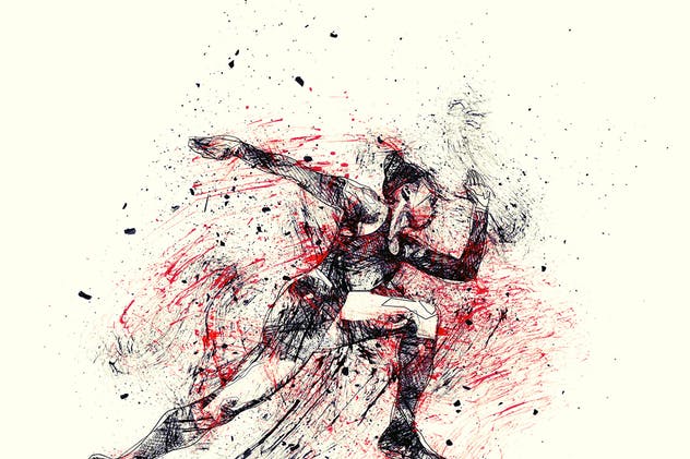 油墨涂鸦照片效果PS动作 Ink Scribbles Animation Photoshop Action插图(3)