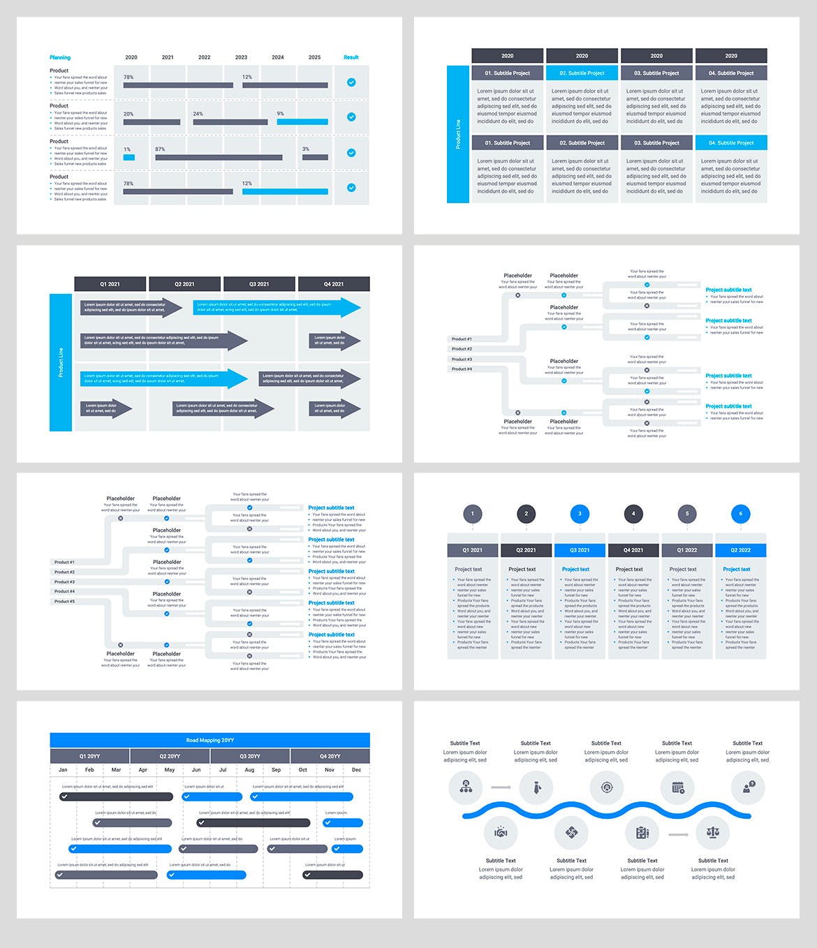产品路线规划谷歌幻灯片设计模板 Product Roadmap Google Slides插图(4)