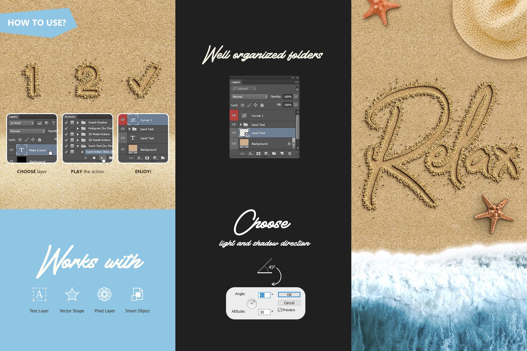 沙滩上手写文字特效PS动作 Sand Photoshop Action插图(2)