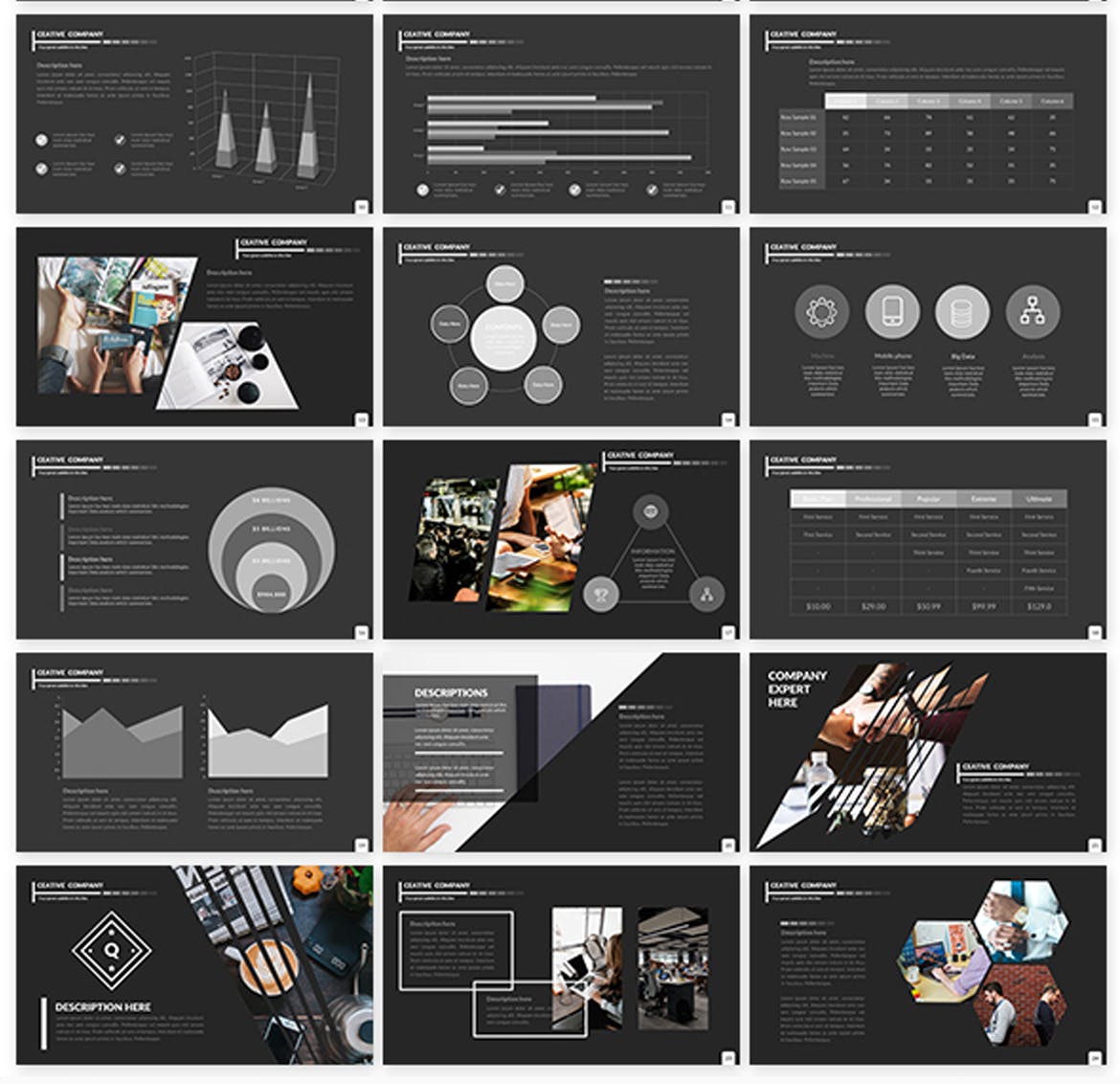 高端商业商务质感的高品质大数据powerpoint幻灯片演示模板（pptx）插图(3)