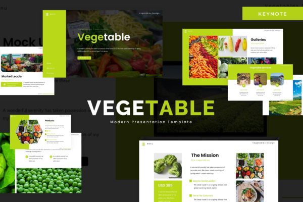 农产品/蔬果品牌演示素材库精选Keynote模板模板 Vegetable – Keynote Template