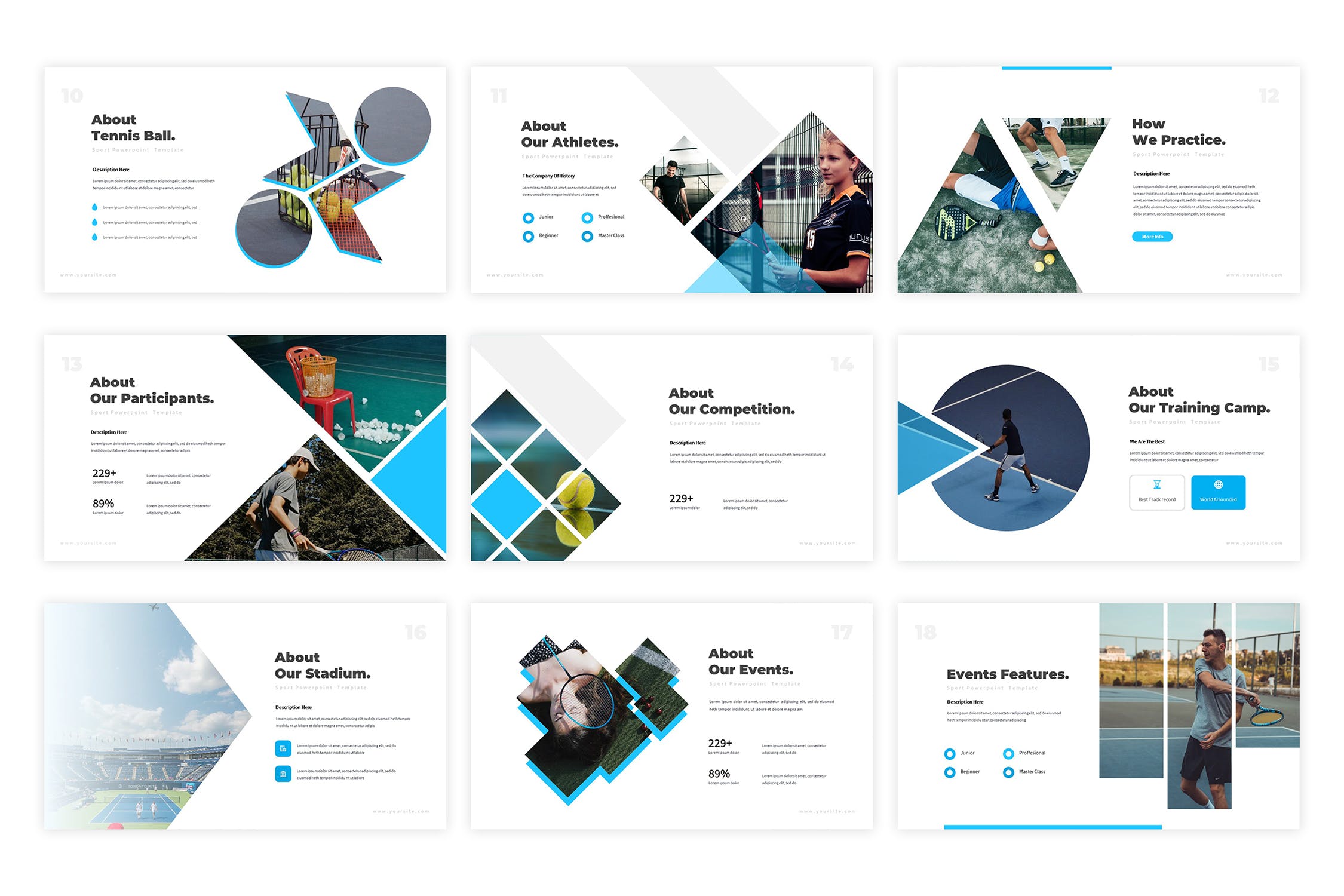 网球培训俱乐部广告宣传Keynote演示文稿设计模板 Tennice Keynote Template插图(2)