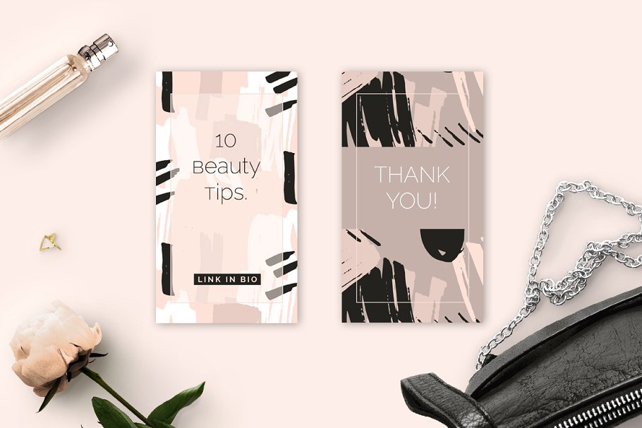 抽象图案笔刷&Instagram贴图模板 Abstract Brushed Patterns & Stories插图(8)