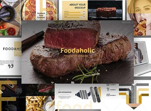 暖色系美食主题ppt模板下载[key]