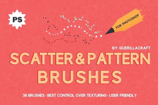 分散圆点和图案纹理AI笔刷 Scatter&amp;Pattern Photoshop brushes