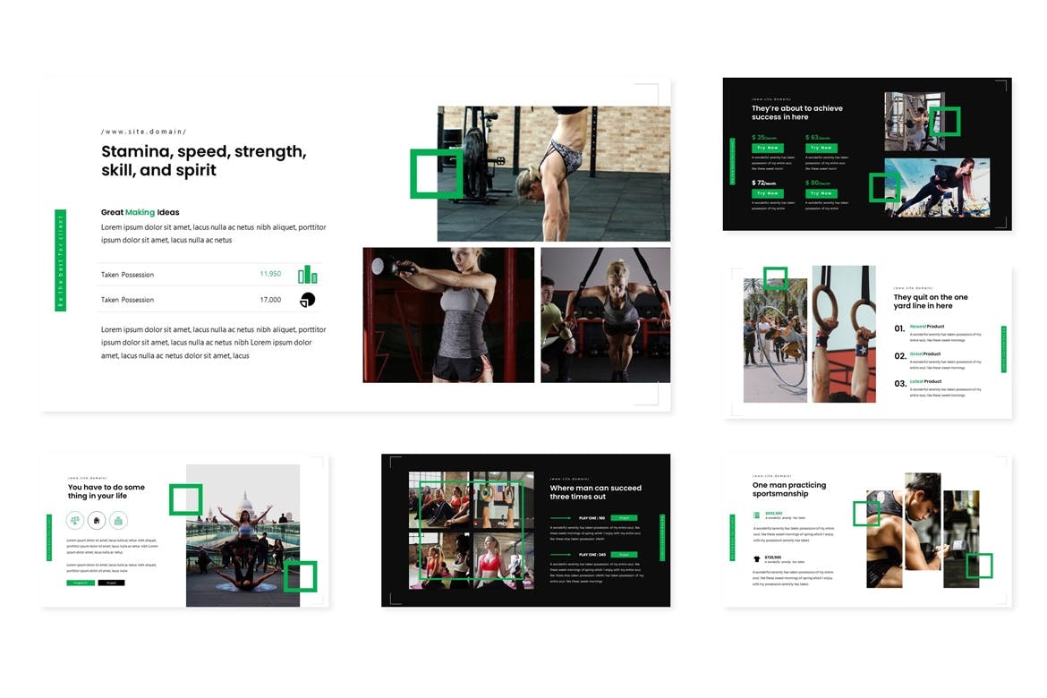 健身教程/健身俱乐部Google演示模板素材库精选 Physical – Google Slide Template插图(2)