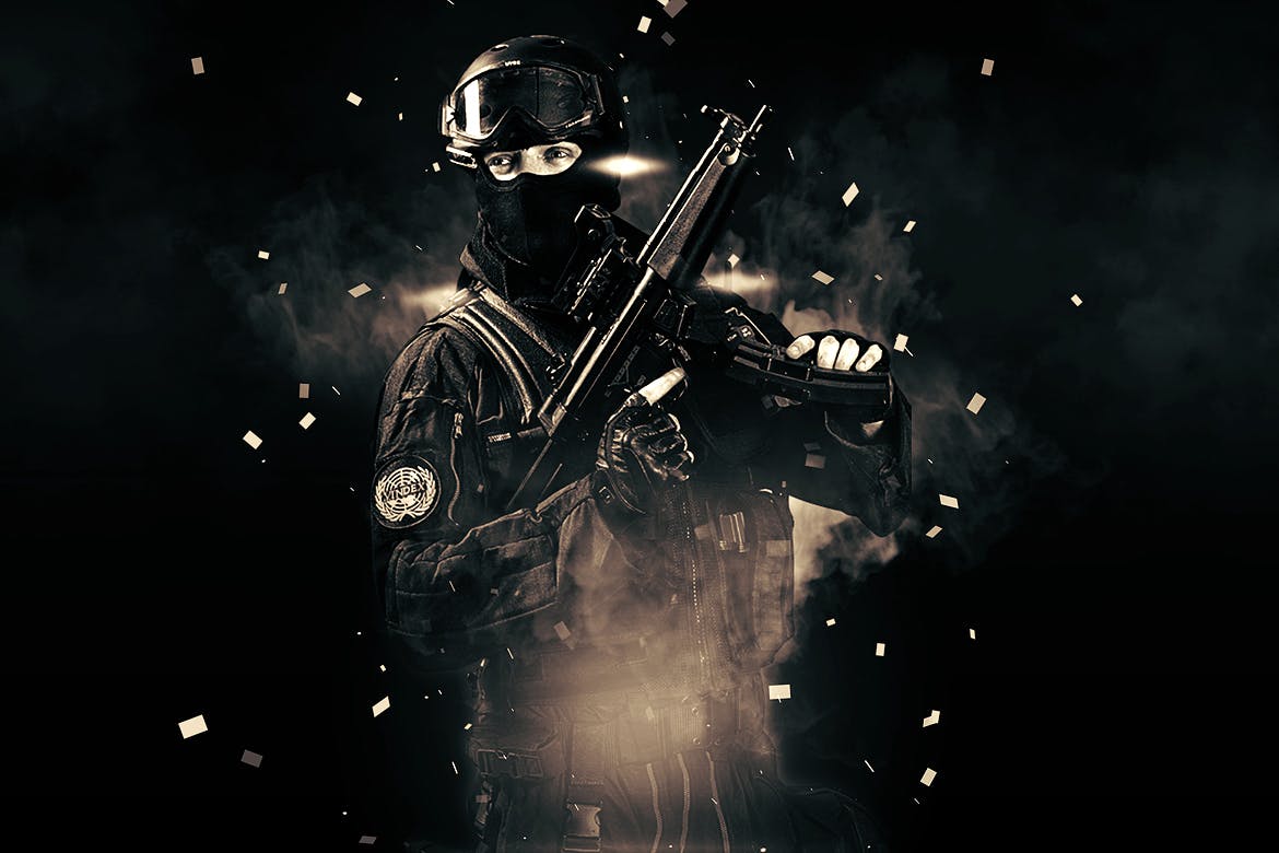 厚重艺术效果生成烟雾灯光云彩PS动作 Invader Photoshop Action插图(2)