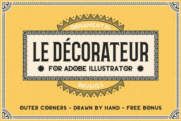 复古手绘装饰框AI笔刷 Le Decorateur Ornamental Brushes