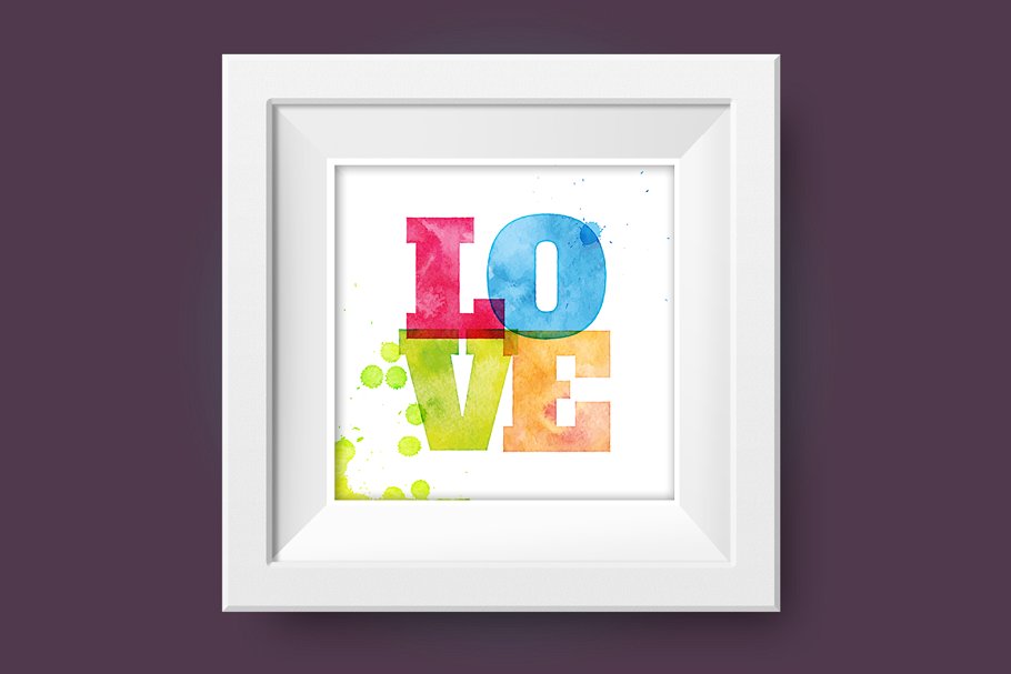 矢量水彩效果PS图层样式动作 AquaType – Vector Watercolor Effects插图(3)