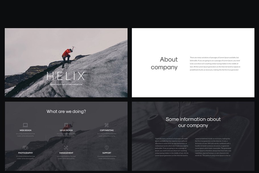 80+页多用途企业或个人 PPT 幻灯片模板 Helix PowerPoint Presentation插图(4)