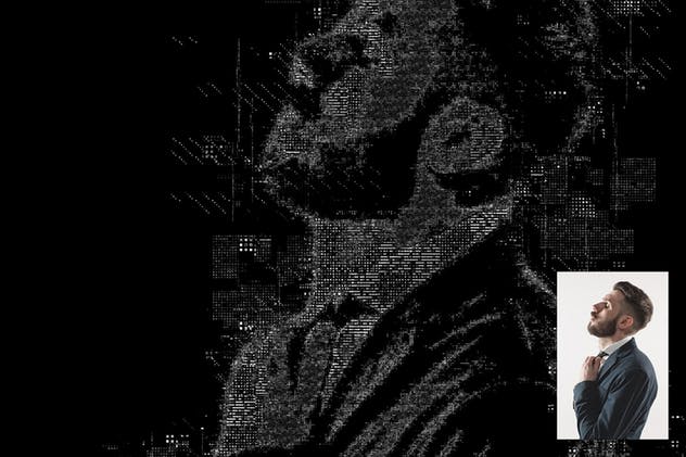 高科技感区块链像素效果PS动作 Blockchain 3 Photoshop Action插图(2)