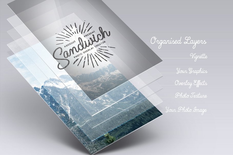 复古怀旧风格照片图层样式 Sandwich – Photo Overlays Creator插图(2)