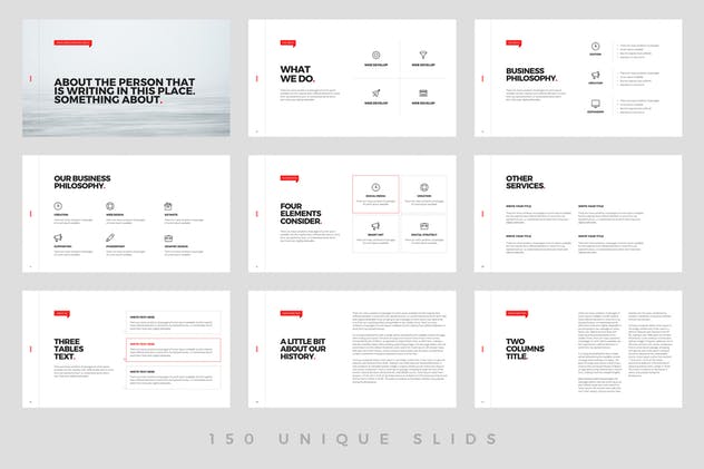 现代简约实用设计风格企业简介介绍PPT模板下载 Balance – Powerpoint Template插图(1)