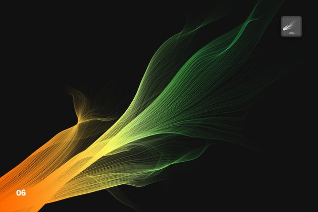 数码仿真柔顺头发特效图案PS笔刷 Digital Smooth Flow of Hairs Photoshop Brushes插图(6)